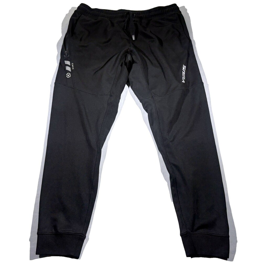 Virus IconX Joggers Sweatpants Mens Black Athleisure Training Gym Stretch Sz 2XL